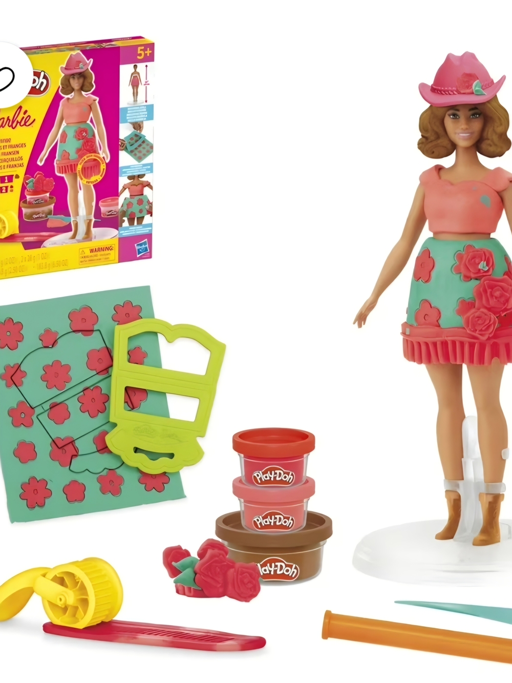 Barbie Play-Doh Fashion Maker Doll Set Pink Green Red